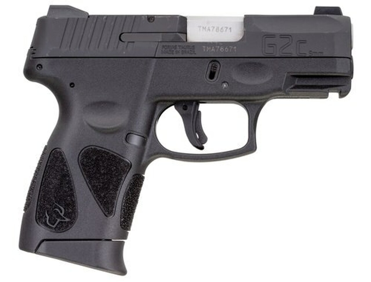 Taurus G2c 9mm, 3.2″ Barrel, Night Sights, Black, Blued Stainless Steel Slide, 10rd