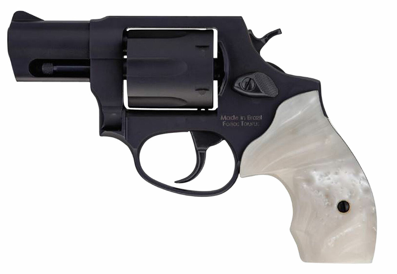 Taurus 856 .38 Special, 2″ Barrel, Fixed Sights, White Pearl Grip, Matte Black, 6rd