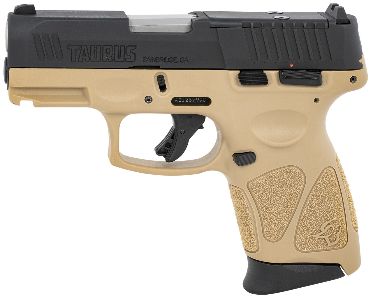 Taurus G3c TORO 9mm, 3.26″ Barrel, Brown/Black, Manual Safety, 12rd