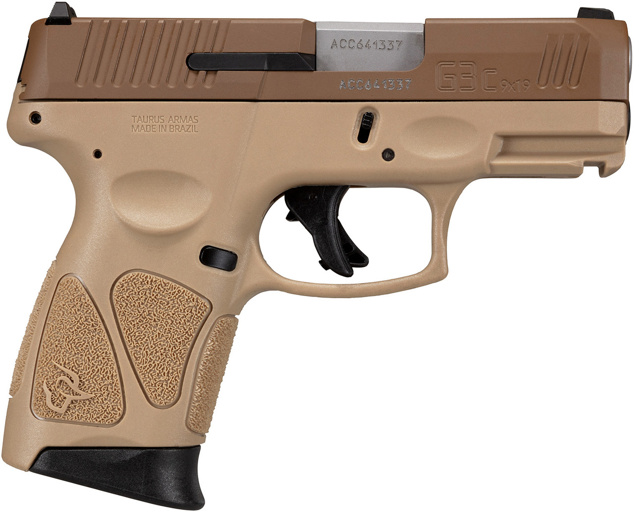 Taurus G3c *MA Compliant* 9mm, 3.2″ Barrel, Manual Thumb Safety, Tan, 10rd
