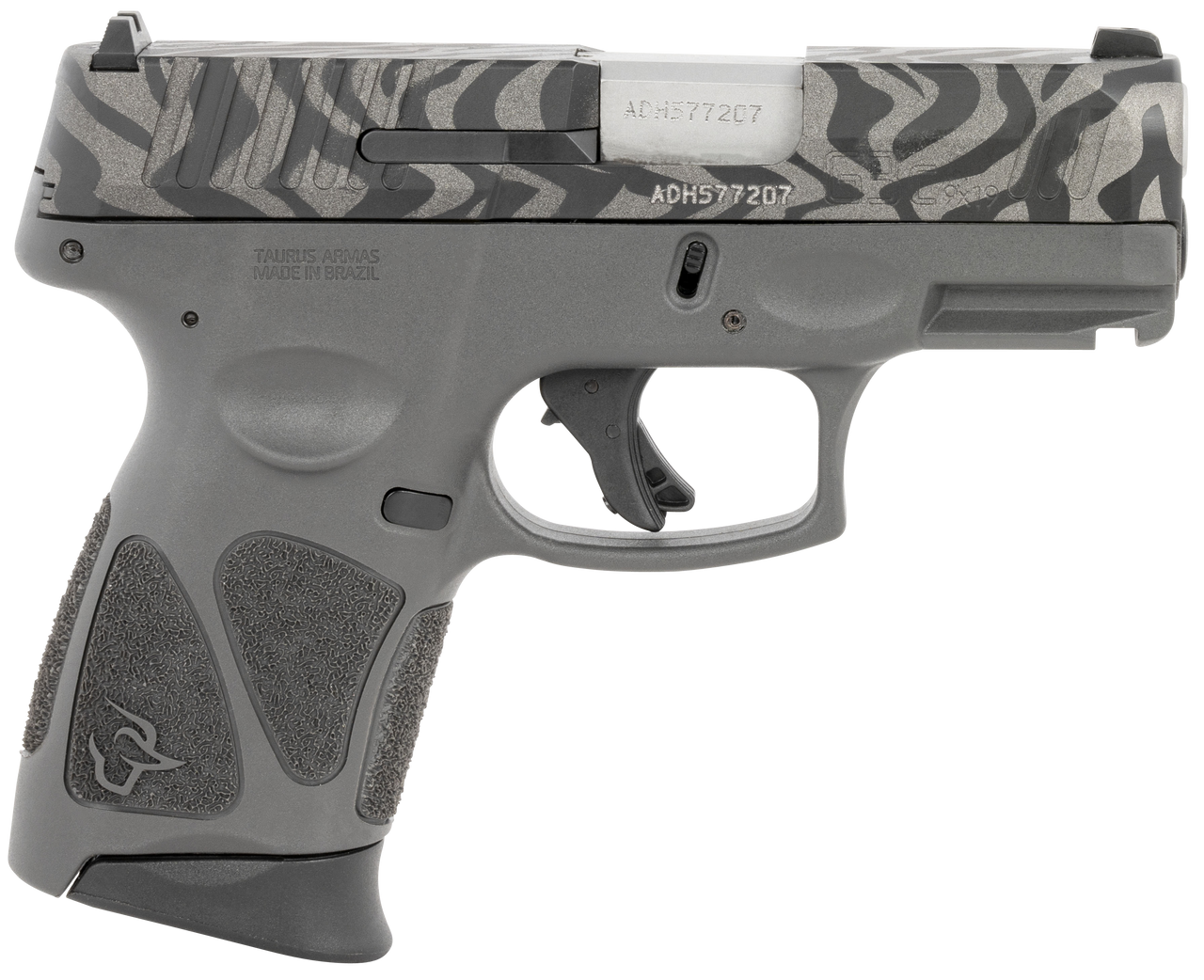 Taurus G3c 9mm, 3.2″ Barrel, Serrated Gray Steel Zebra Cerakote, 12rd