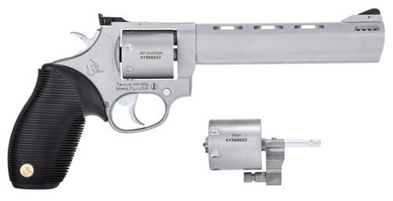 Taurus 692 Standard Revolver Set, .357 Mag / .38 Special / 9mm, 6.5″ Barrel, 9mm Cylinder, 7rd, SS Finish