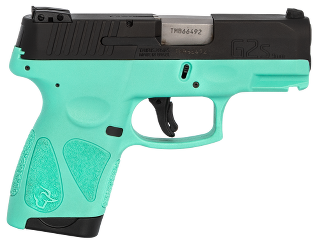 Taurus G2S, 9mm, 3.26″ Barrel, 7rd, Black Slide, Cyan