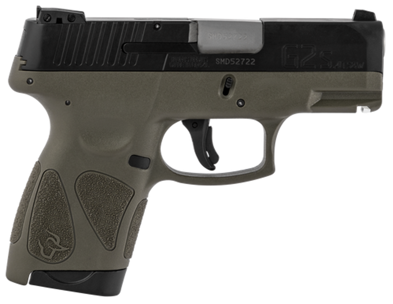 Taurus G2S. .40 S&W, 3.26″ Barrel, 7rd, Black Slide, Olive Drab Green