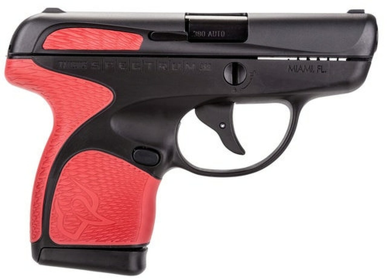 Taurus Spectrum .380 ACP, 2.8″ Barrel, 6rd, Black Frame, Red Grips and Black Slide