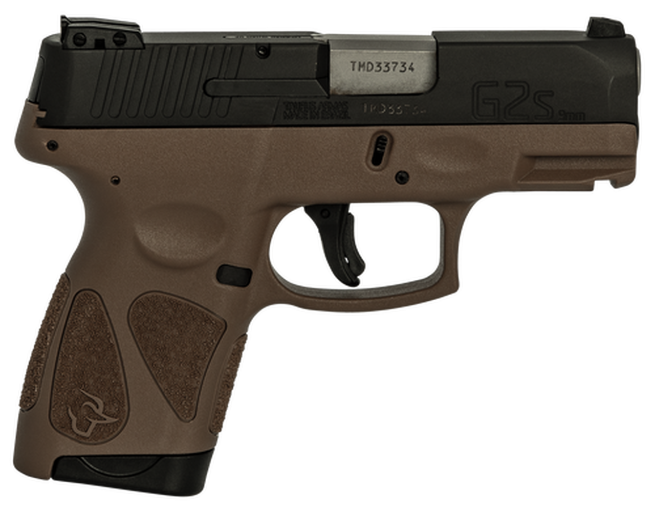 Taurus G2S, 9mm, 3.26″ Barrel, 7rd, Black Slide, Brown