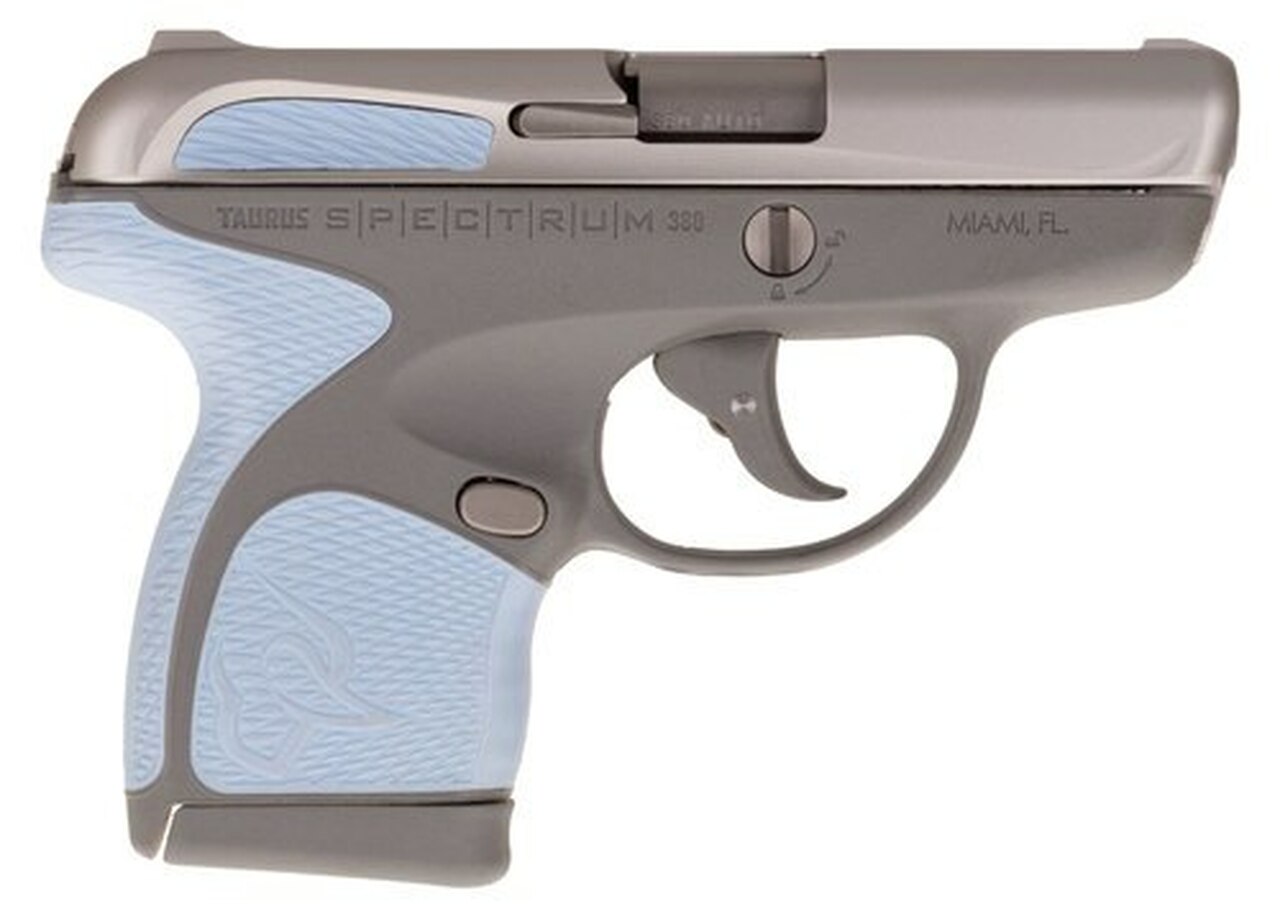 Taurus Spectrum, .380 ACP, 2.8″ Barrel, 6rd, Gray Frame, Serenity Grips and Stainless Slide
