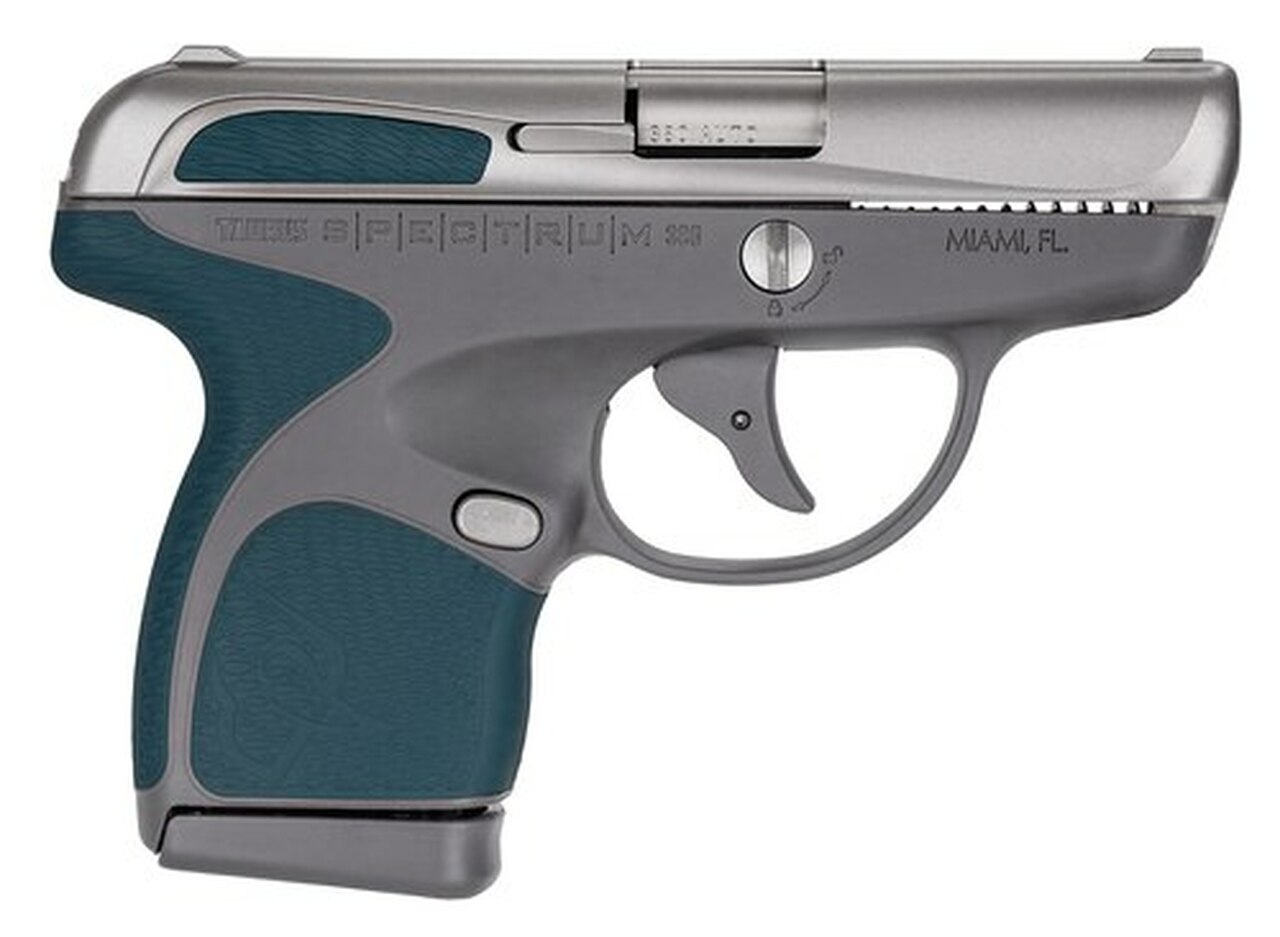 Taurus Spectrum 380 380ACP, 2.8″ Barrel, SS, Indiglo Blue Overmold, 6rd/7rd Mags