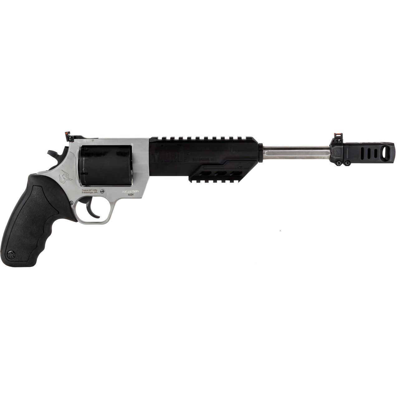 Taurus Raging Hunter 460 S&W Magnum, 10.5″ Barrel, Silver Frame, Black Cylinder/Grip, 5rd