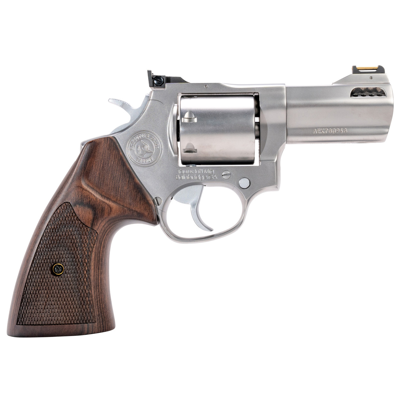 Taurus 692 Executive Grade 357 Magnum/38 Special/9mm, 3″ Ported Barrel, Silver, Walnut Grip, 7rd