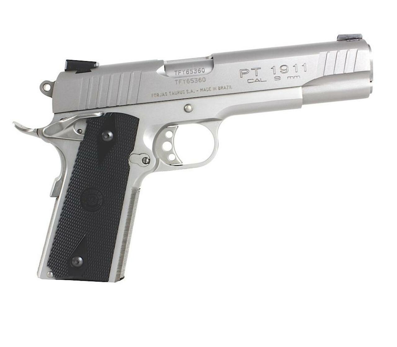 Taurus Model 1911 9MM 5″ Barrel SS Finish, Novak Sights, 9 Round Mag