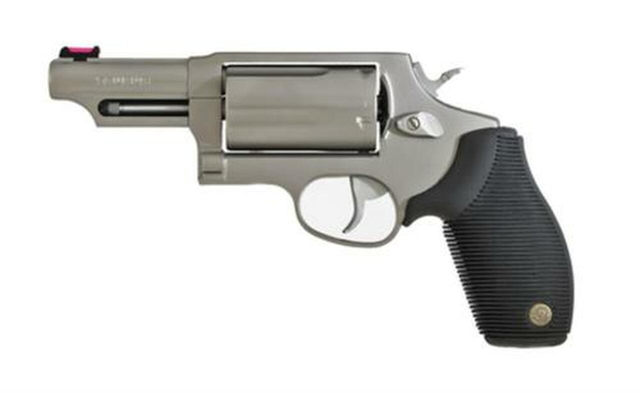 Taurus Judge 45/410, Matte Stainless 410 Ga(2 1/2″)/45 LC/3″ Barrel/Fiber Optic Sight