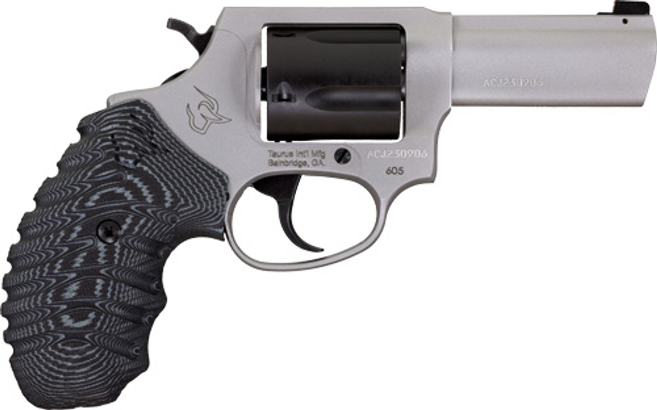 Taurus Defender 605, 357 Mag, 3″ SS BBL, DA/SA, SS Frame, Black Cylinder, Front Night Sight, 5Rnd