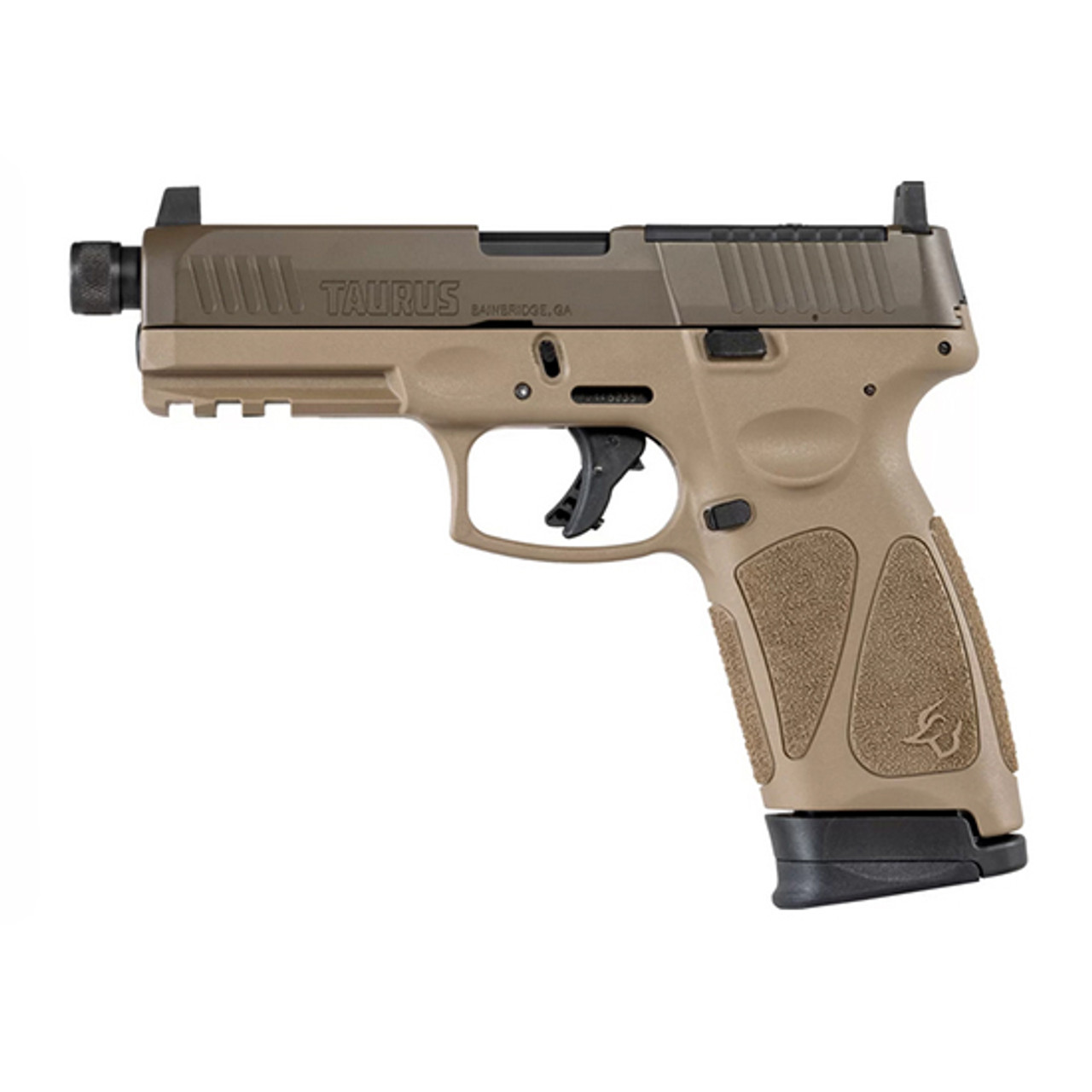 Taurus G3, Tactical 9mm, 4.5″ Threaded Barrel, Patriot Brown, Suppressor Height Sights, TORO Optic Cut, 10rd