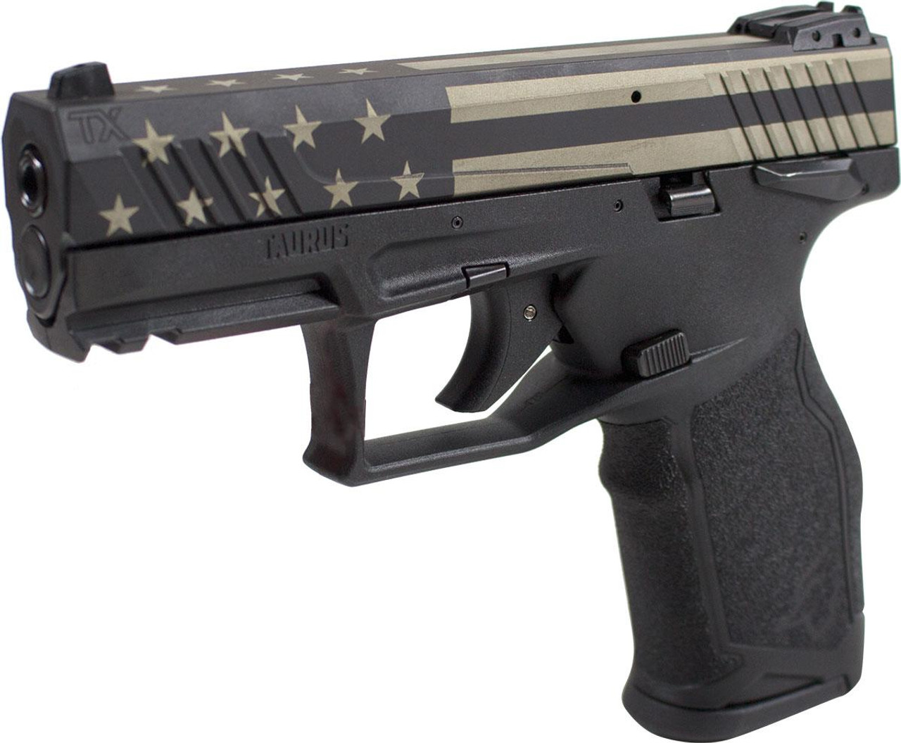 Taurus TX22 .22 LR, 4″ Barrel, Fixed Sights, Manual Safety, USA Flag Cerakote,16rd