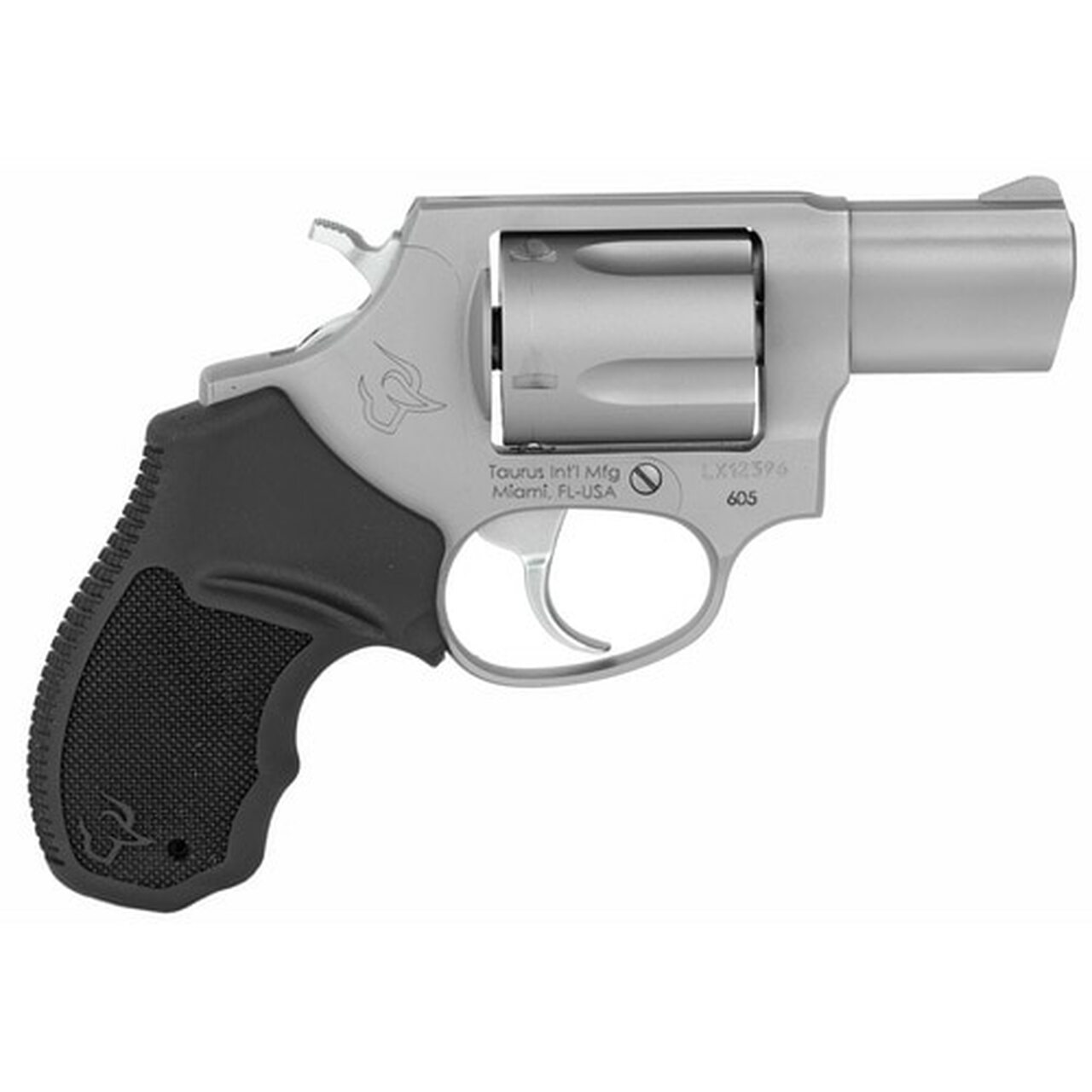 Taurus 605 Standard 357 Magnum 2″ Barrel Black Rubber Stainless Steel Finish, 5rd