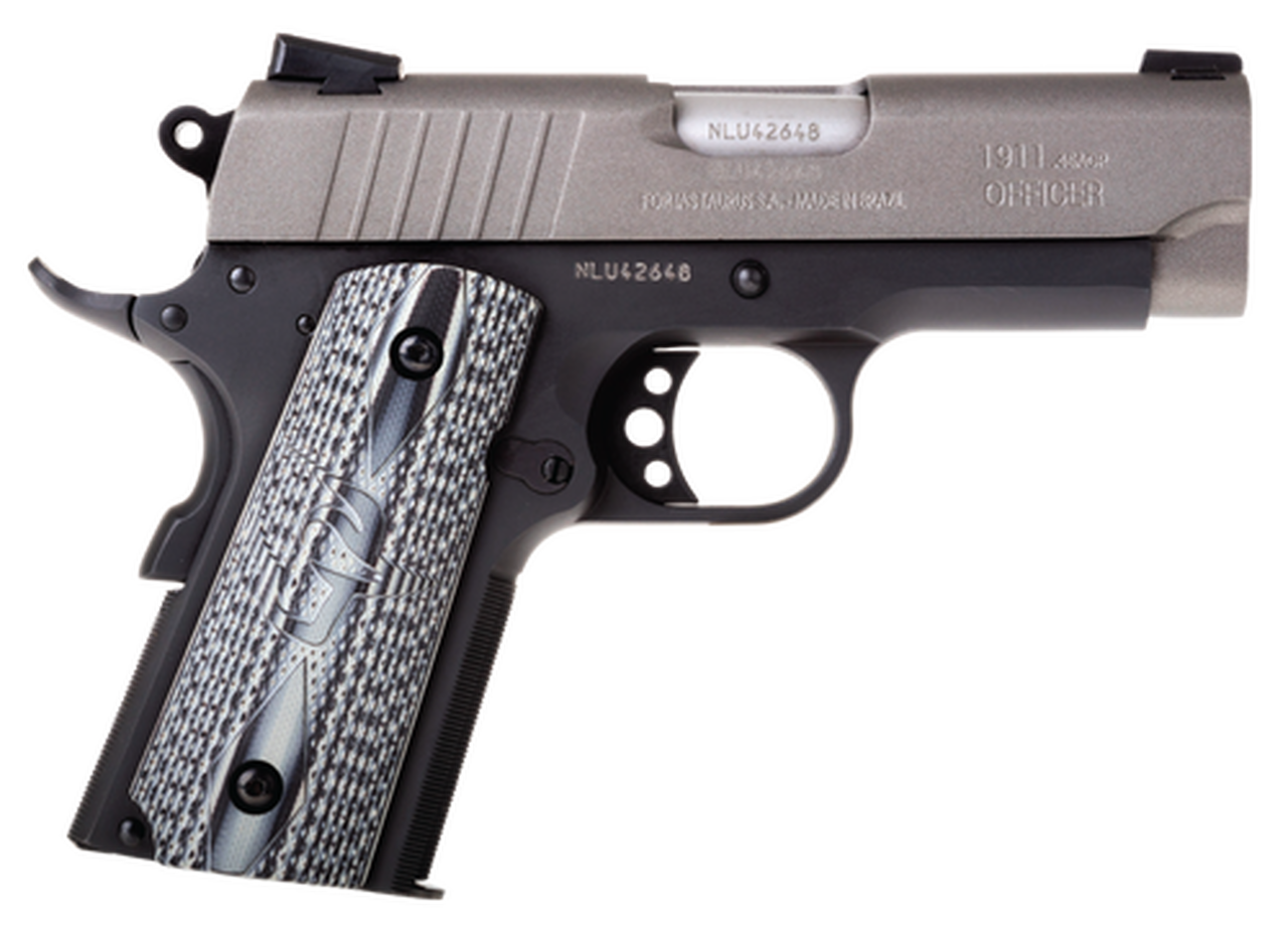Taurus 1911 Officer 45 ACP, 3.5″ Barrel, Black, Gray Cerekote Slide, 6rd