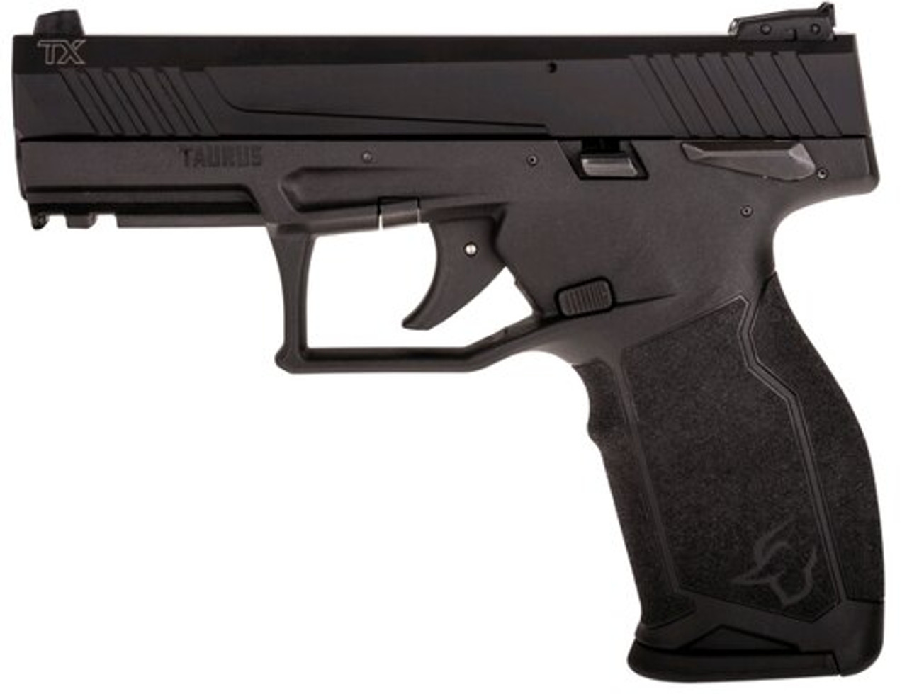 Taurus, TX22, Striker Fired, Semi-automatic, Polymer Frame Pistol, Full Size, 22 LR, 4.1″ Threaded Barrel, Anodized Finish, Black, Adjustable Sights, Manual Thumb Safety, 10 Rounds, 2 Magazine