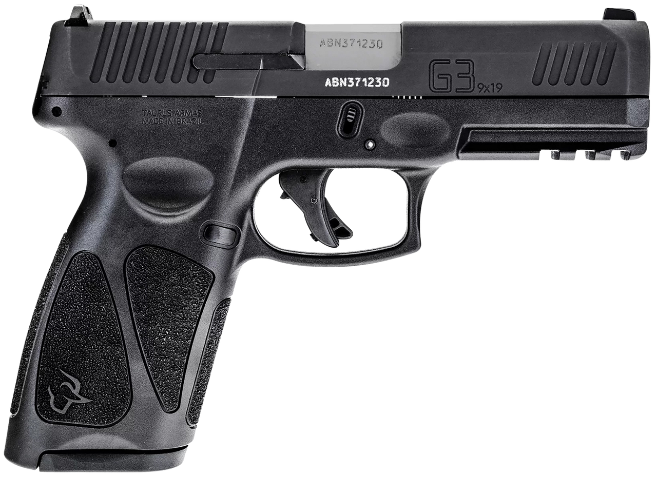 Taurus G3 Full Size 9mm, 4″ Barrel, Matte Black, Fixed Front Sight, Drift-Adjustable Rear Sight, Serrated Ramp, Manual Safety, 2x17rd