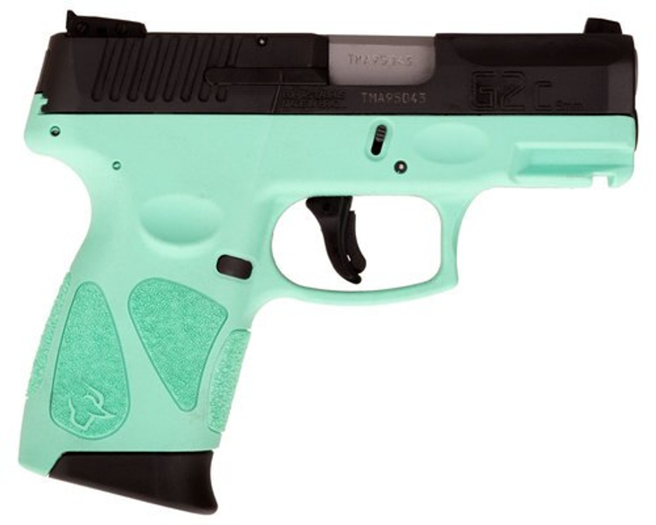 Taurus, G2C, Double Action Only, Compact Pistol, 9mm , 3.2″ Barrel, Polymer Frame, Cyan Polymer Frame, Black Slide, Adjustable Sights, 12Rd, 2 Magazines