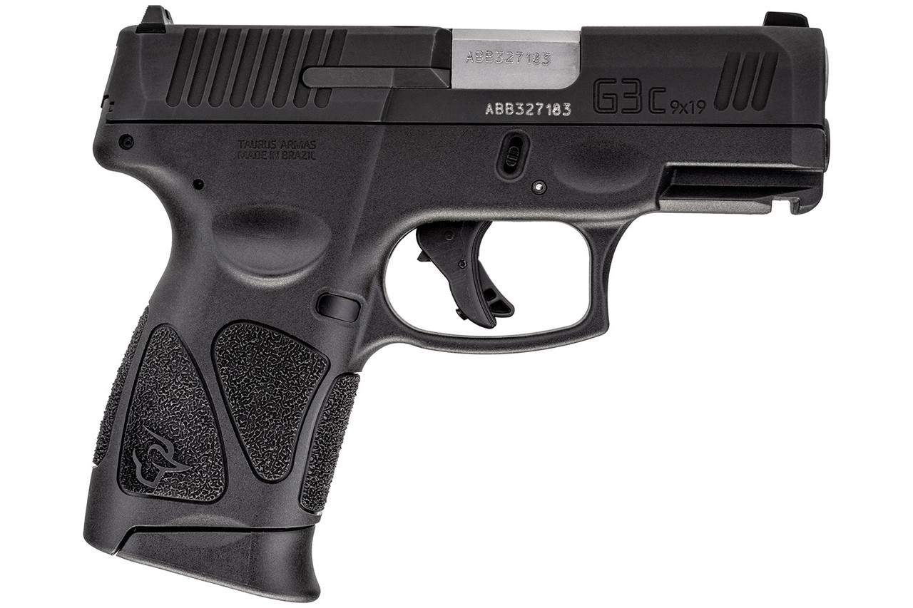 Taurus G3C 9mm, 3.26″ Barrel, Black, Fixed Front Sight, Manual Thumb Safety, 12rd