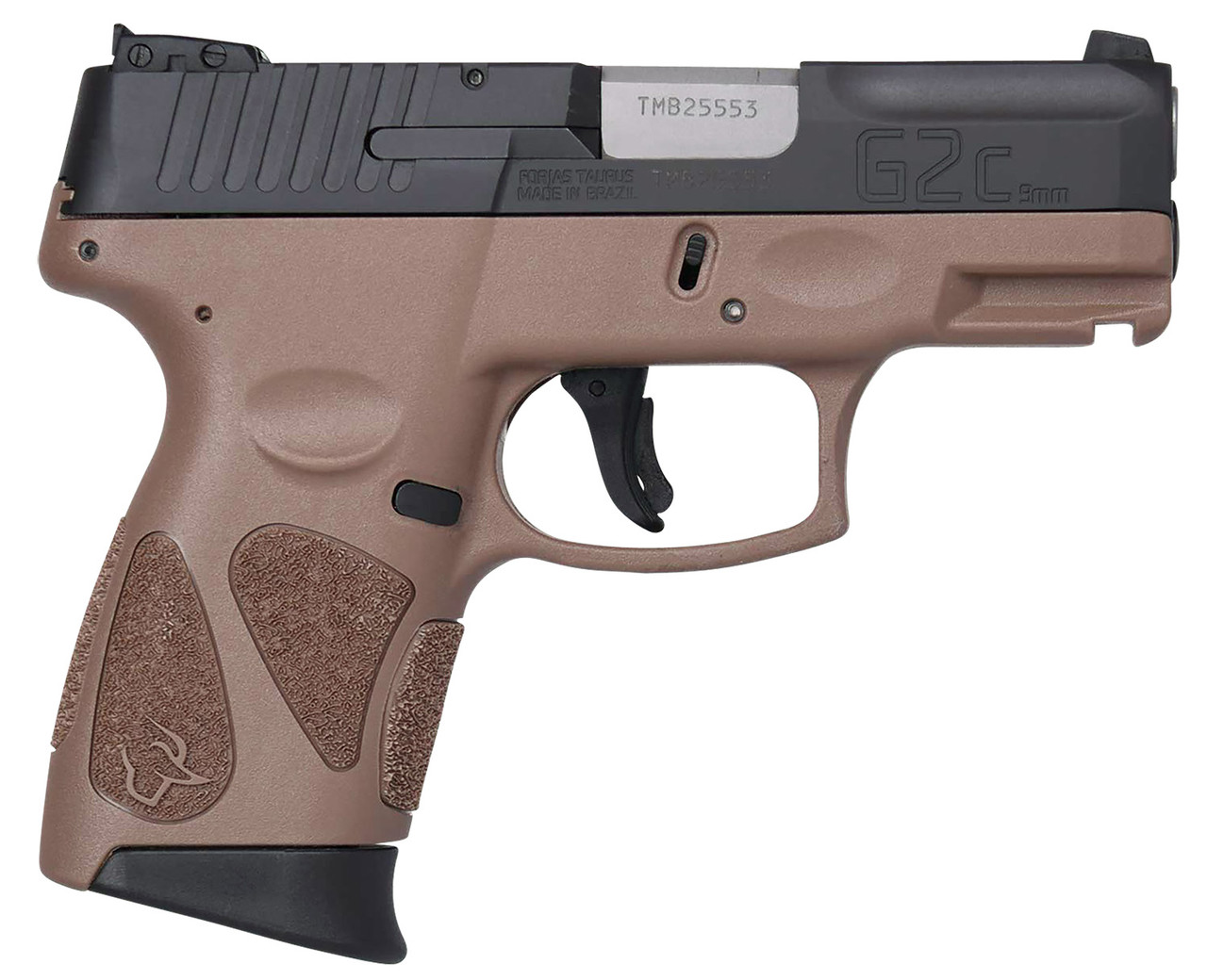 Taurus G2C 9mm, 3.2″ Barrel, Black/Brown, Fixed Sights, 12rd