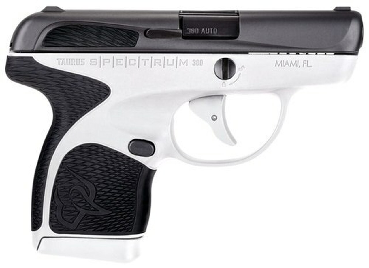 Taurus Spectrum, .380 ACP, 2.8″ Barrel, 7rd, White Frame, Black Grip