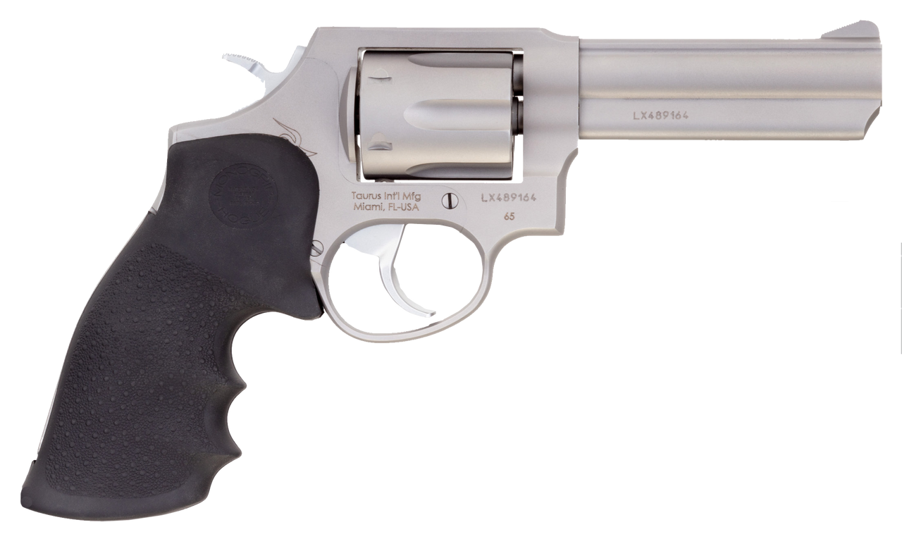 Taurus 65 357 Magnum 6rd 4″ Matte Stainless Black Hogue Rubber Grip