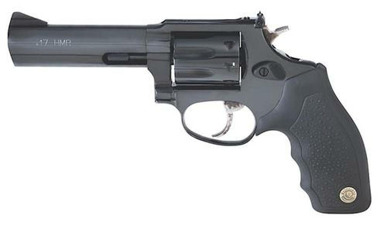 Taurus 17 Tracker 17 HMR 6.5″ Barrel, Adjustable Sight Ribber Grip Overlay Blued, 7rd