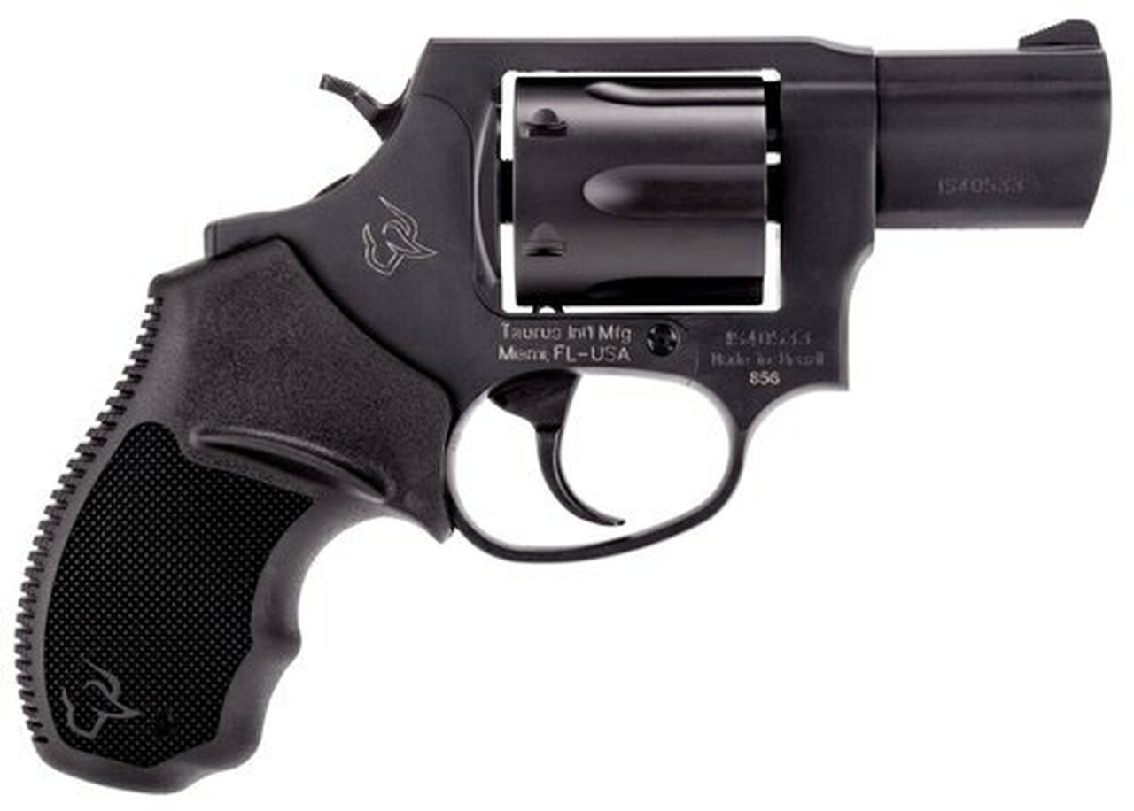 Taurus, 856, Revolver, Small Frame, 38 Special, 2″ Barrel, Steel Frame, Black, Rubber Grips, Fixed Sights, 6Rd