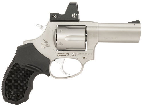 Taurus 856 T.O.R.O. 38 Special, 3″ Barrel, Stainless, Optic Ready Frame, Rubber Grip, Riton Red Dot, 6rd