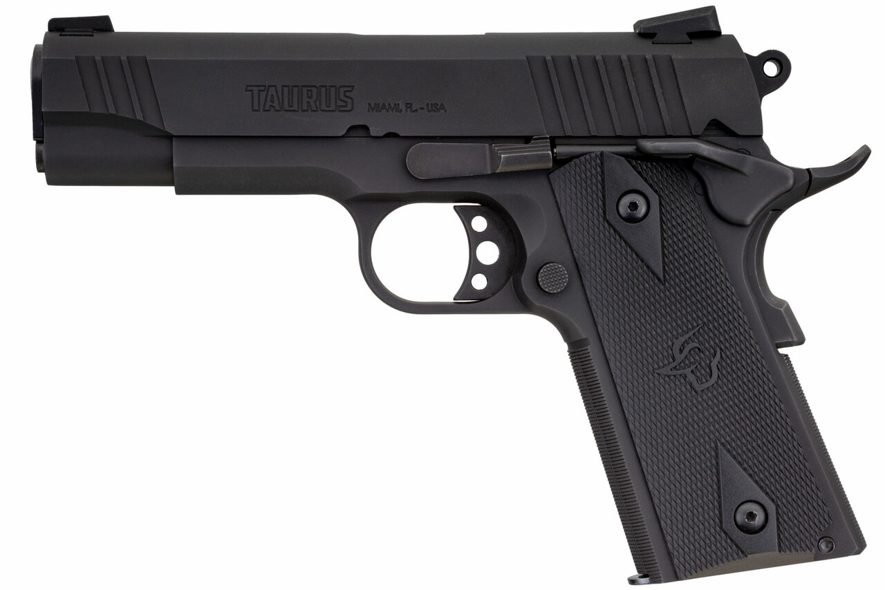 Taurus 1911 Commander 9mm, 4.20″ Barrel, Checkered Grip, Black, 9rd