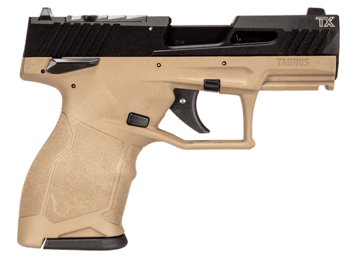 Taurus TX22C 22 LR, 3.6″ Threaded Barrel, Flat Dark Earth Frame, Black Slide, 13rd