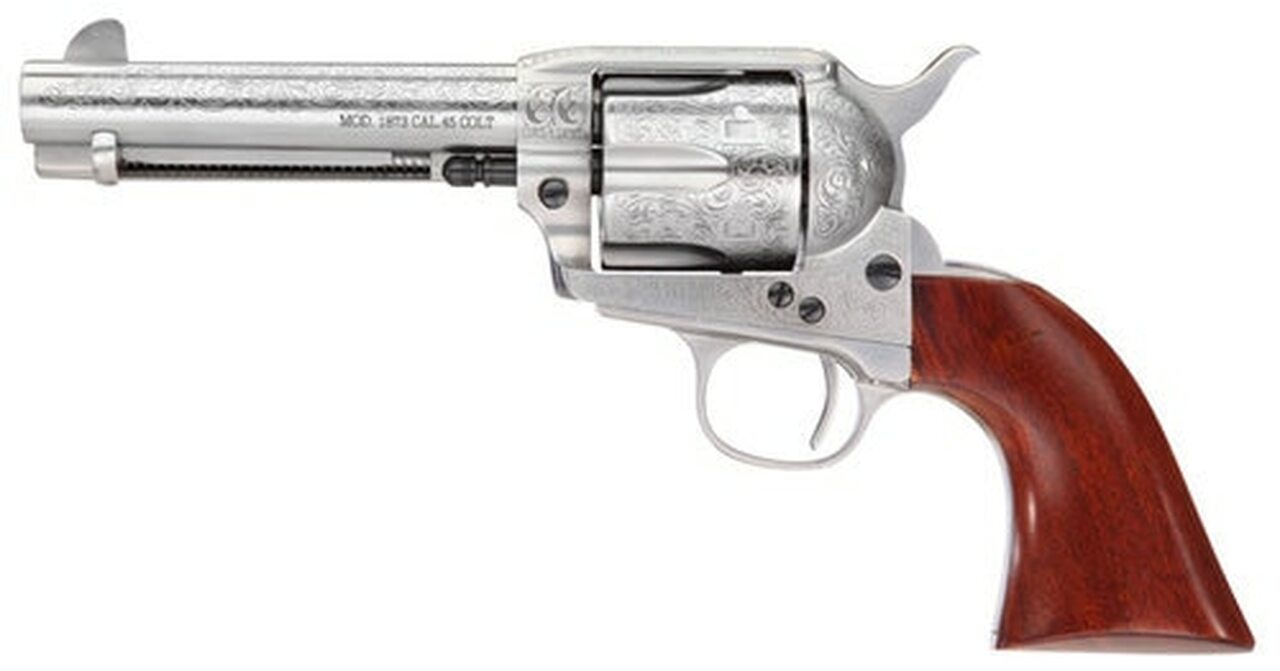 Taylors 1873 Cattleman Floral White 45 LC, 4.75″ Barrel