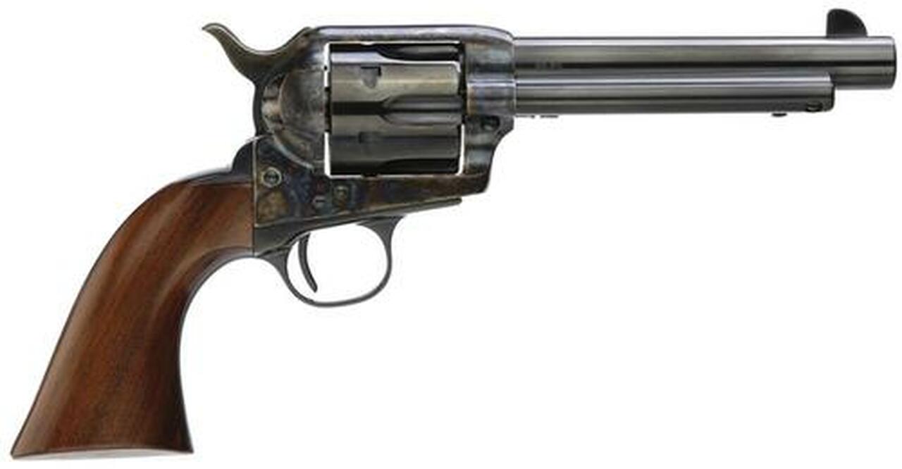 Taylor’s 1873 Gunfighter Deluxe 45 LC 5.5″ 6 Wood Grip Blued