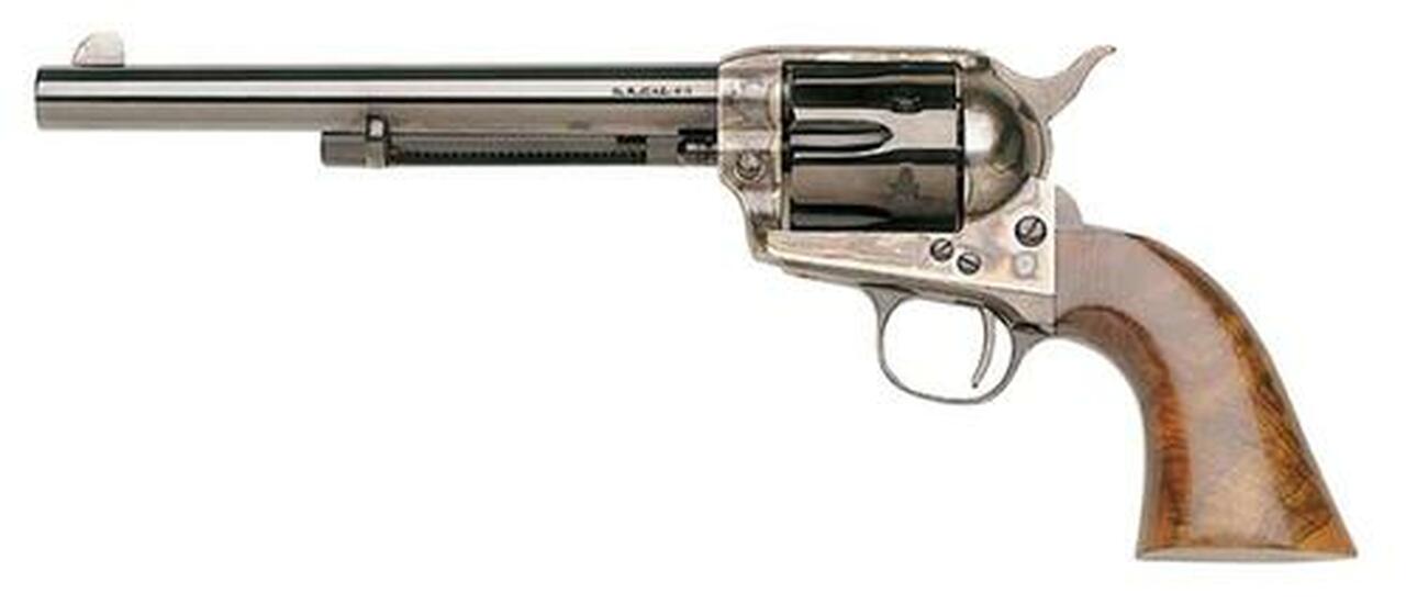 Taylor’s 1873 Single Cattleman 45LC 7.5″ 6rd Case Hardended Frame Blued