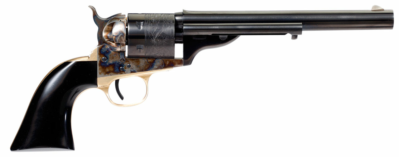 Taylors Cavalier Open-Top .38 Spl, 7.50″ Barrel, Black/CH, 6rd