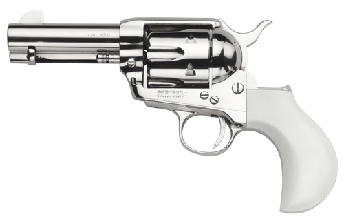 Taylors & Company 1873 357 Magnum, 3.5″ Barrel, Nickel-Plated, Ivory Birdshead, 6rd