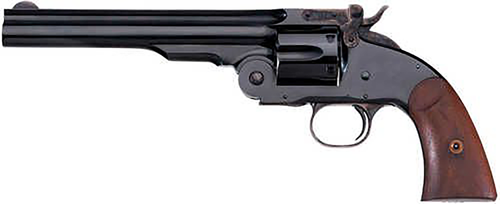 Taylors & Company Schofield 44-40 Winchester, 7″ Barrel, Black, Walnut Grip, 6rd