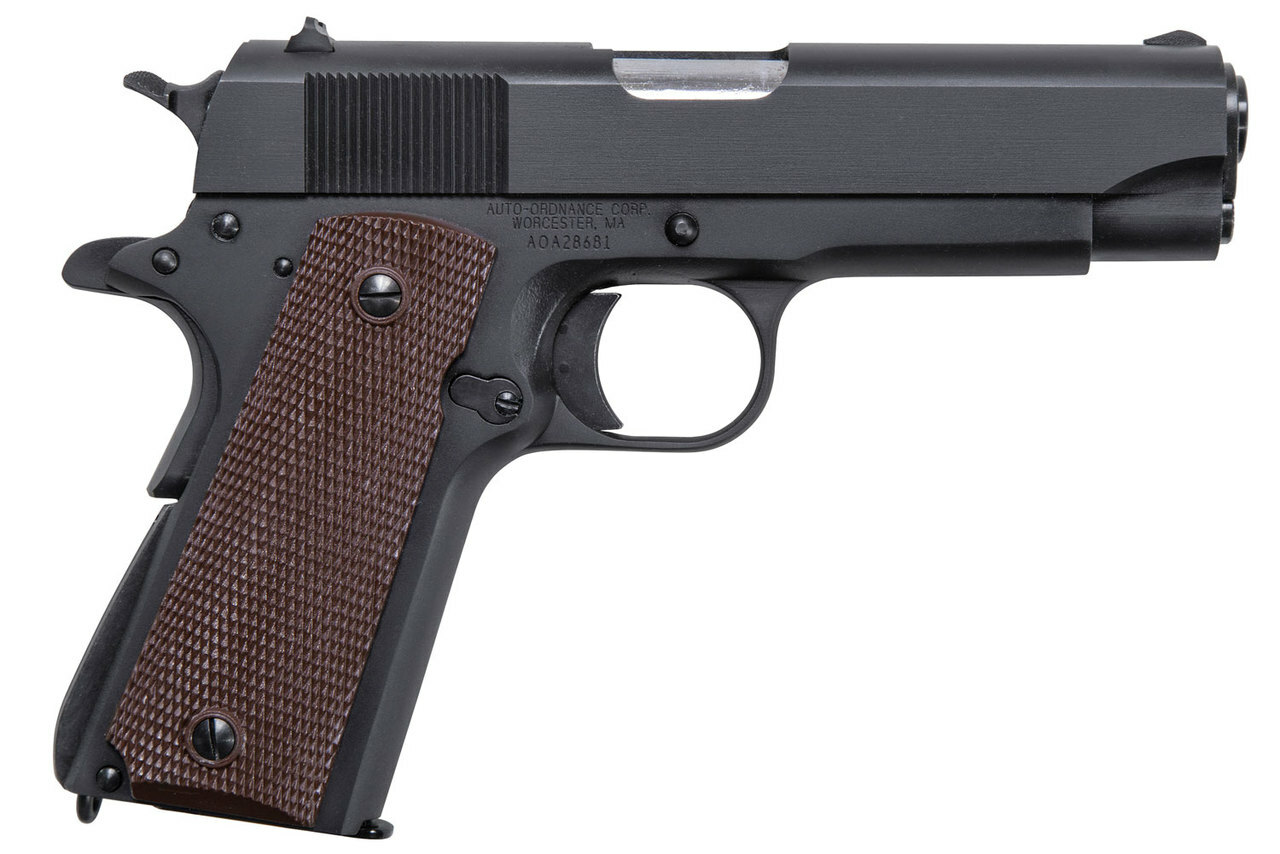 Thompson 1911 Commader Single 45 ACP 4.25″ Barrel Brown Polymer Grip Black 7rd Mag