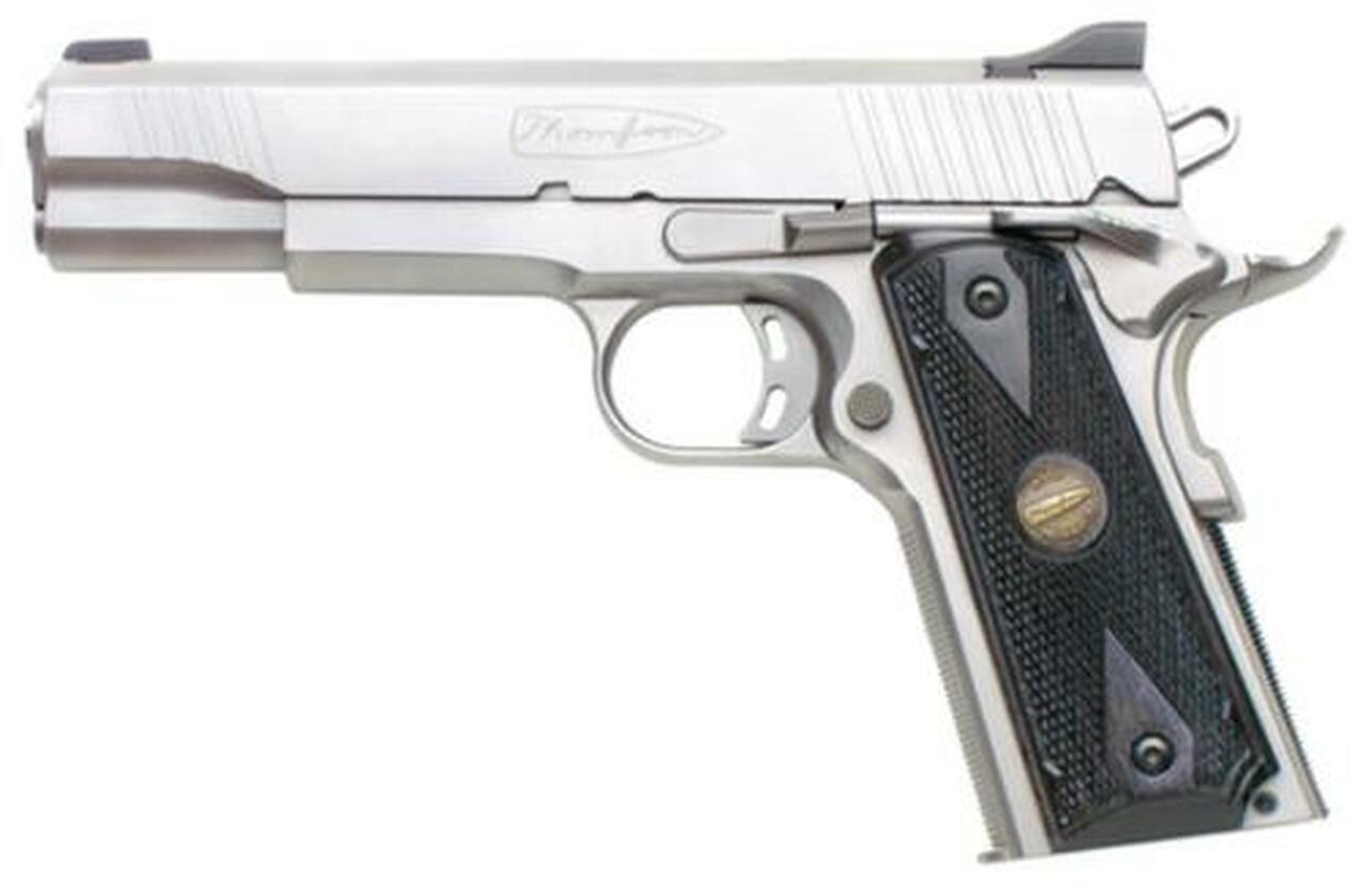 Thompson A Custom 1911 Single Action 45 ACP 5″Brrel, Laminate Wood Grips, SS Finish, 7 Round Mag