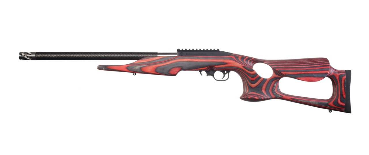 Thompson Center T/CR22 22LR, 20″ Threaded Carbon Fiber Barrel, Red Altamont Thumbhole Stock, 10rd