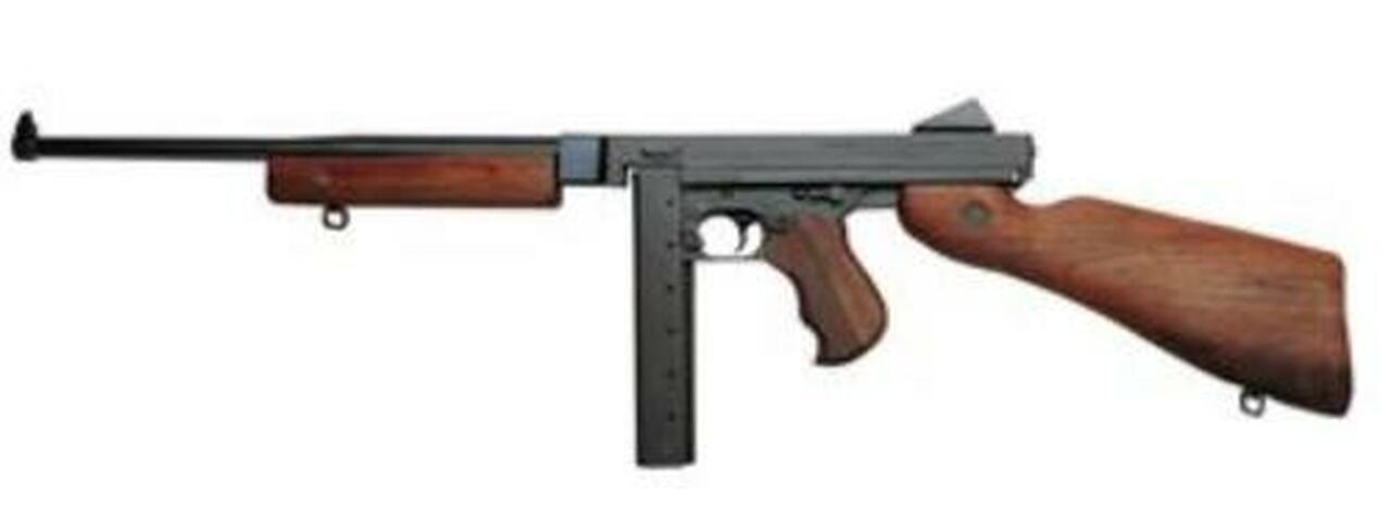 Thompson M1-C Lightweight 45 ACP 16″ Barrel Walnut Stock Horizontal Foregrip 30 Rd Stick Mag Only