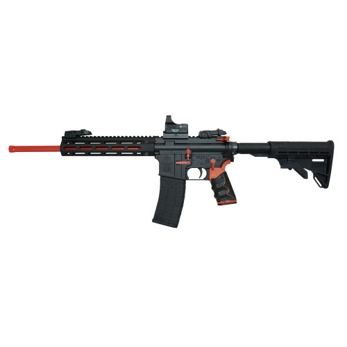 Tippmann M4-22 Redline 22 LR, 16″ Barrel, Black, Red Accents, Hawke Reflex Sight, Composite M-Lok Handguard, 10rd