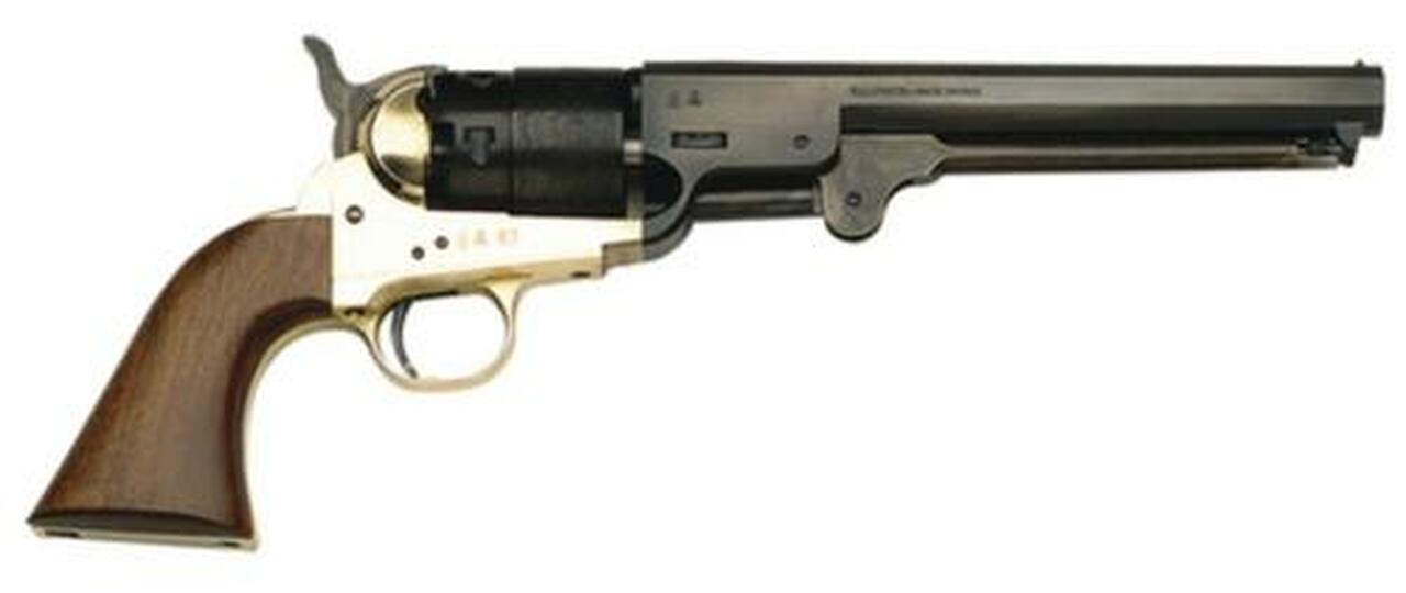 Traditions 1851 Colt 44 7.5″ Barrel Hammer/Blade Walnut Grips Stock, Black Powder, No FFL Needed