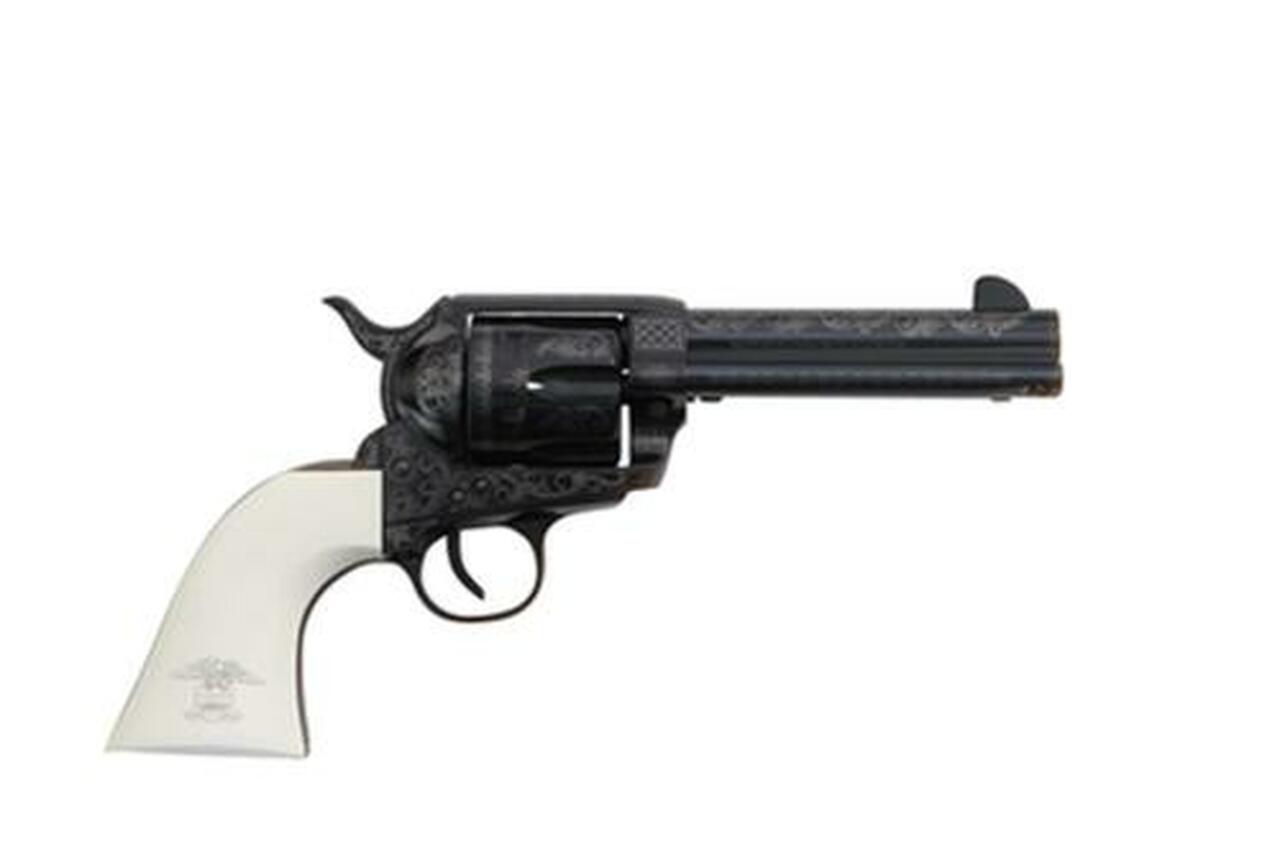Traditions 1873 Liberty 45LC 4.75″ 6rd White PVC Grips Blued