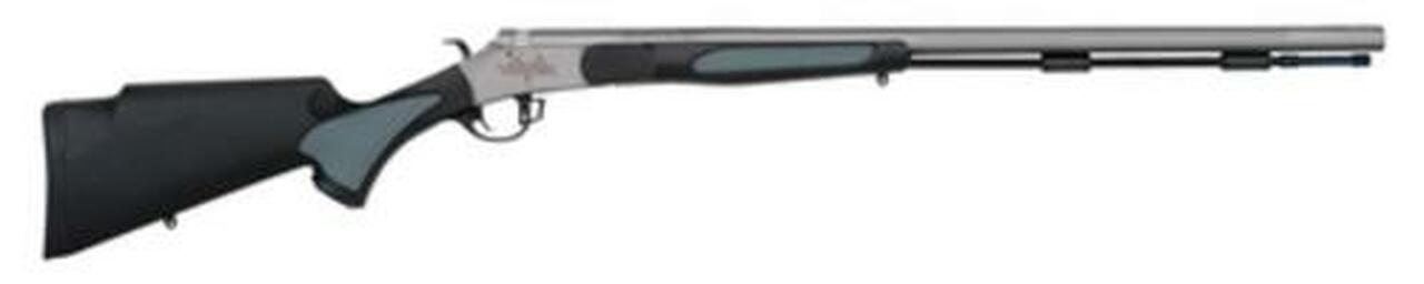 Traditions Black Powder Vortek Ultralight .50 Caliber 28″ Barrel CeraKote Finish No Sights Black Hogue Overmold Stock