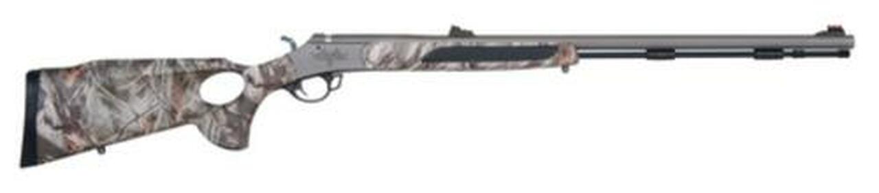 Traditions Black Powder Vortek Ultralight .50 Caliber 28″ Barrel CeraKote Finish Williams Metal Fiber Optic Sights Reaper Buck Camo Hogue Overmold Soft Touch Thumbhole Stock