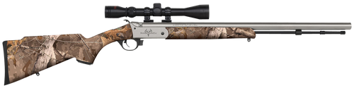 Traditions Buckstalker XT 50 Caliber, Stainless Silver Barrel/Rec, Next Wyld Camo, Includes 3-9x40mm Scope, 1rd