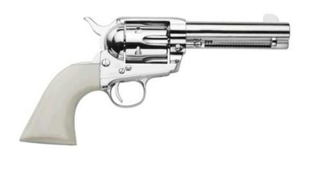 Traditions Frontier 1873 Revolver, .45 Colt, 5.5″, Nickel, Whte PVC Grips